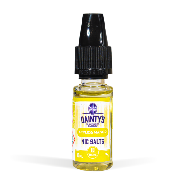 Salt Nic Mango & Apple, Dainty's 10ml on white background