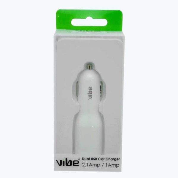 dual car charger white