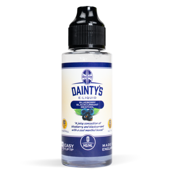 Blueberry Blackcurrant Menthol Flavour Dainty's 80ml E-Liquid with 50/50 VG/PG and Zero Nicotine