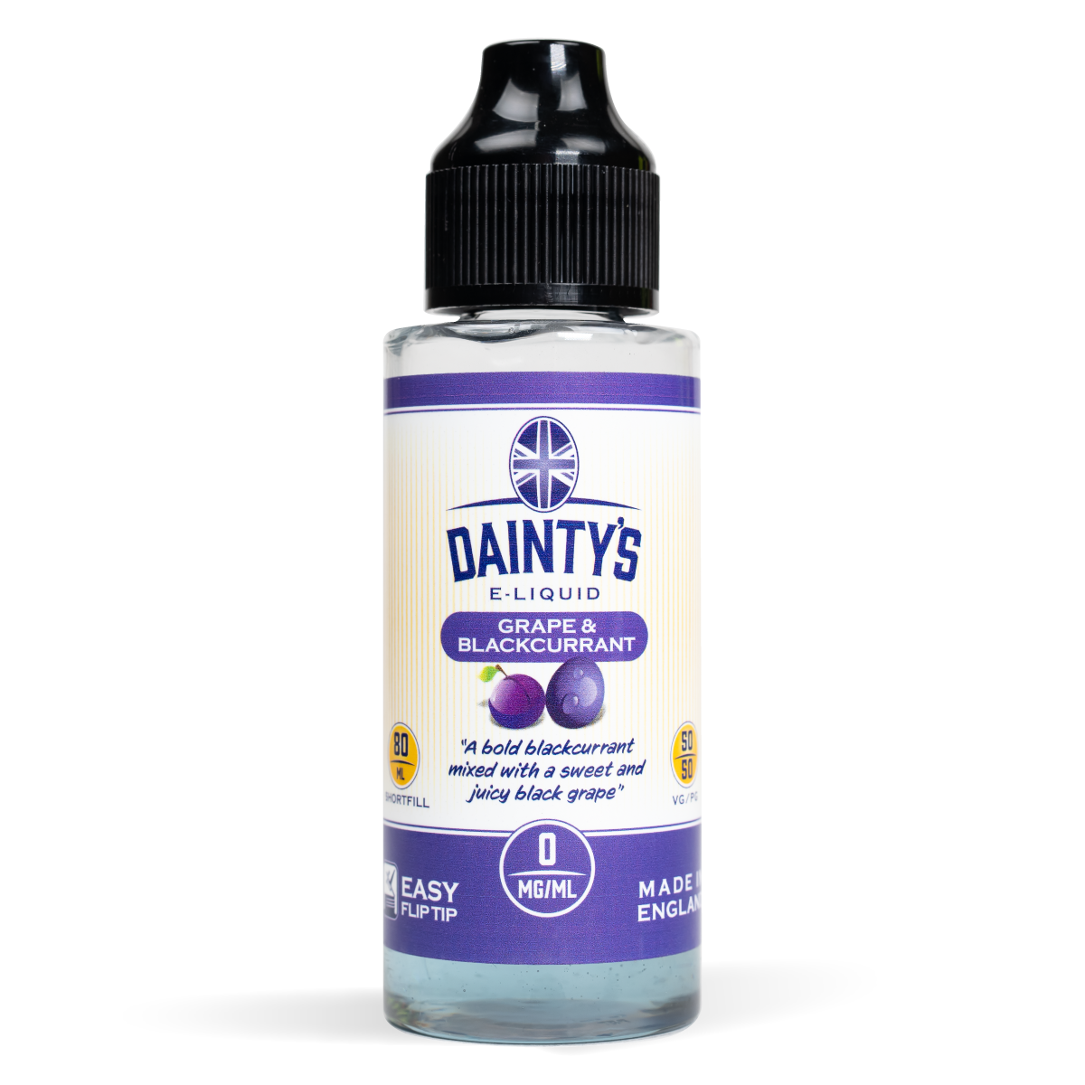 Dainty's 80ml Grape & Blackcurrant Studio Shot White Back Ground