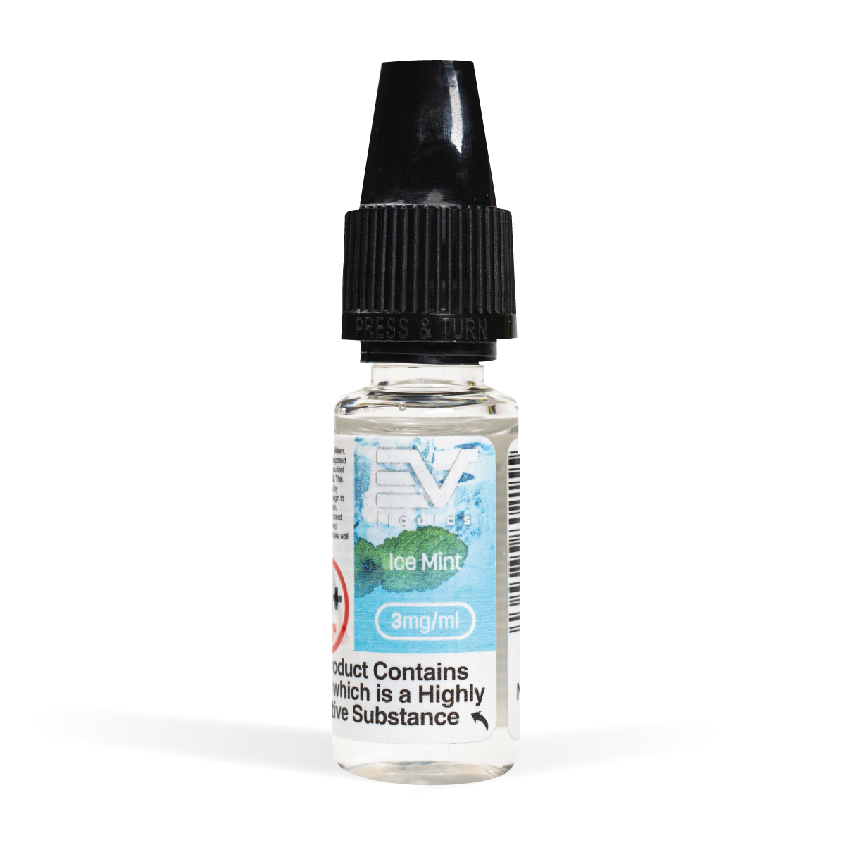 EV Ice Mint E-Liquid 10ml on White Background