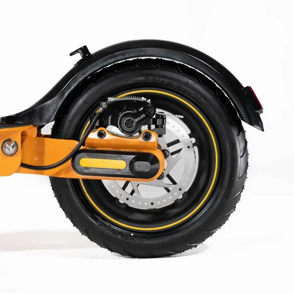 electric jungle e-scooter orange rear wheel