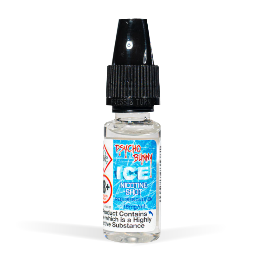 Psychobunny Ice Nicotine Shot 10ml white background