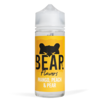 Bear Flavor Grizzly Range 100ml Mango Peach Pear White Background