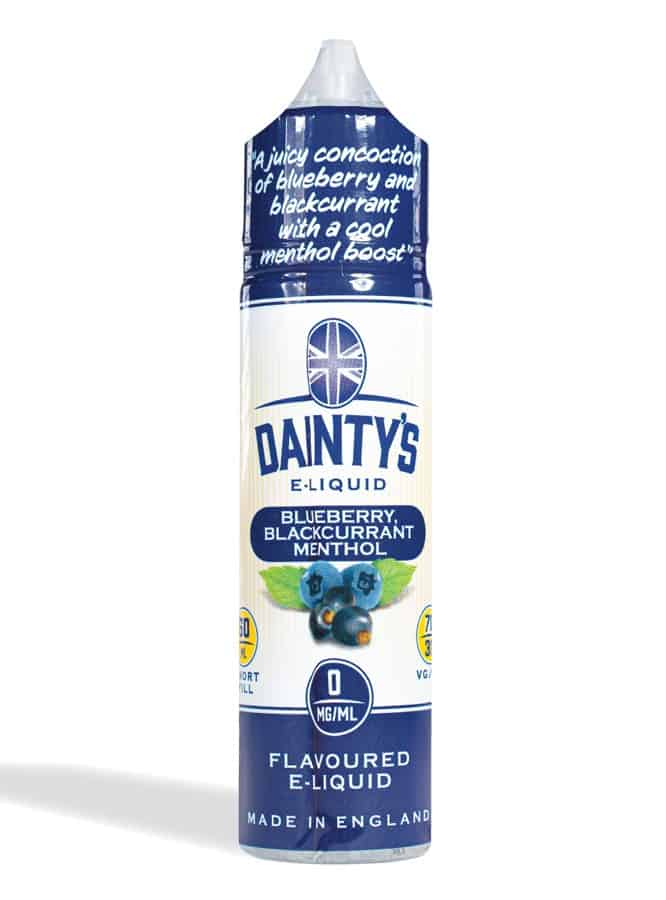 dainty blueberry blackcurrant menthol shortfill eliquid flavour