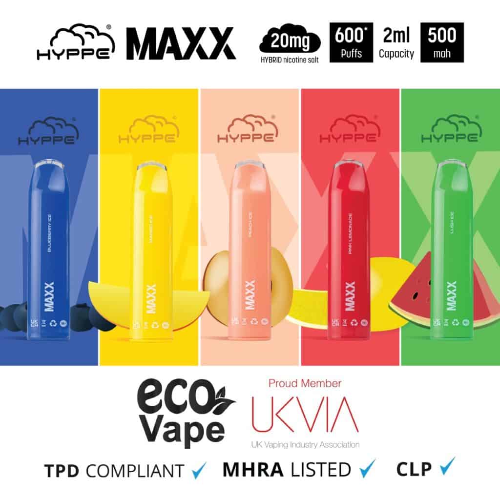 Eco-Vape Store Locator - Hyppe MAXX Fully Compliant Vape - Proud UKVIA member