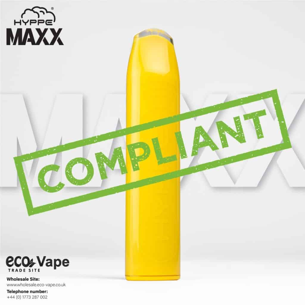 compliant sticker on mango ice Hyppe max disposable vape
