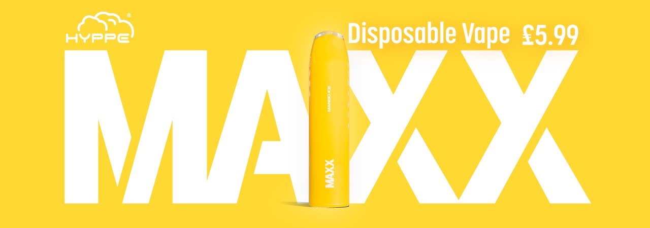 Hyppe Maxx mango ice disposable vape on offer at 4 for £20 at eco-vape