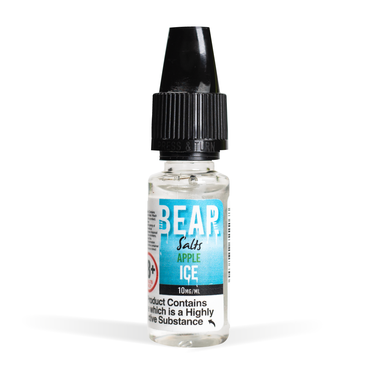 Bear Polar Nic Salts Range 10mg Apple Ice White Background Studio Shot