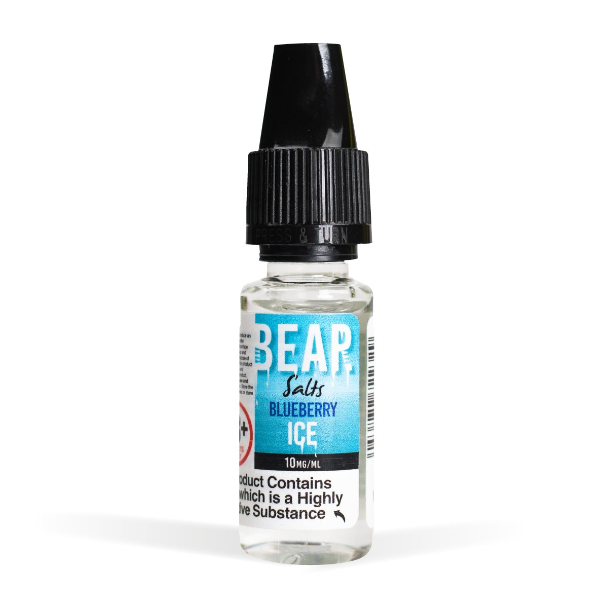Bear Polar Nic Salts Range 10mg Blueberry Ice White Background Studio Shot