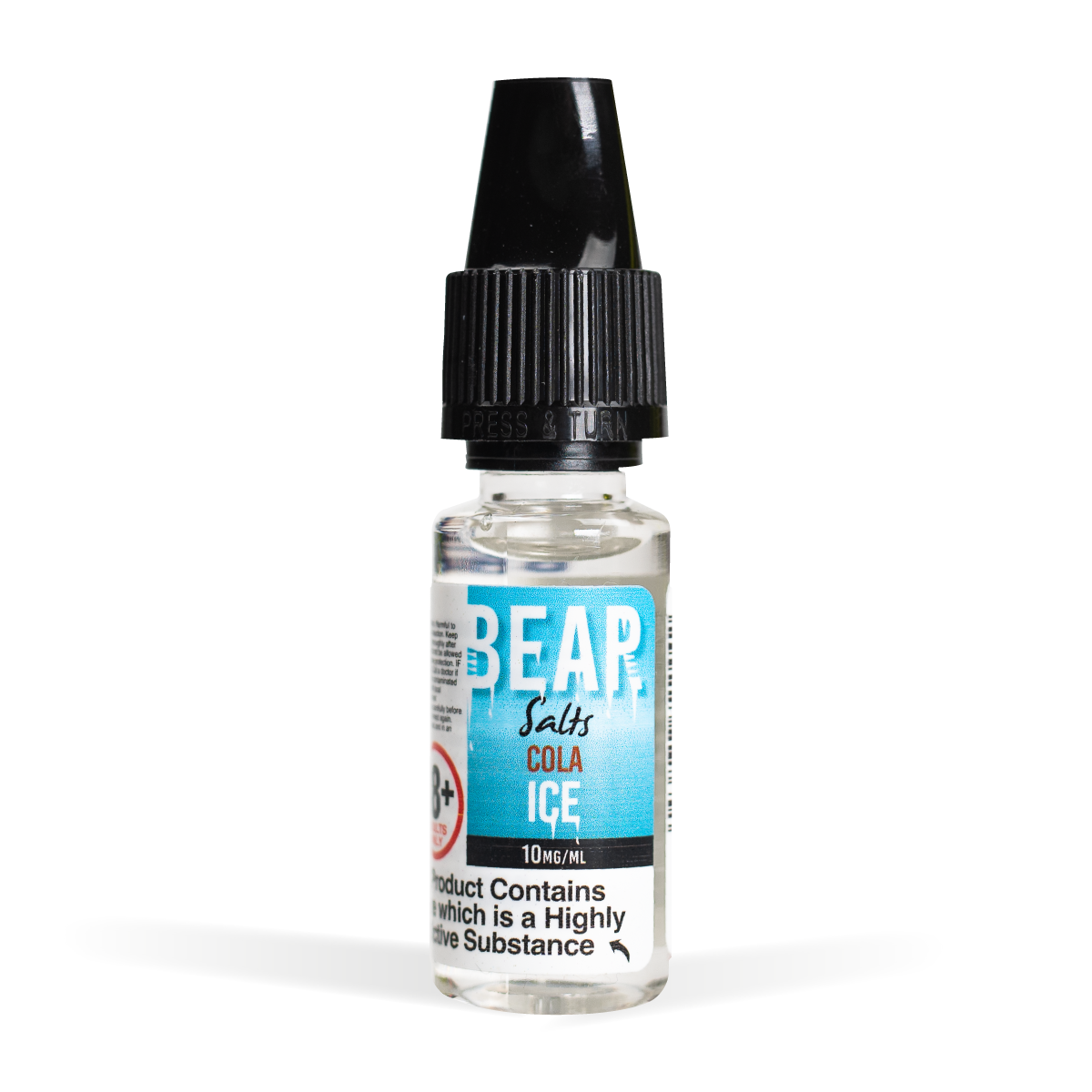 Bear Polar Nic Salts Range 10mg Cola Ice White Background Studio Shot