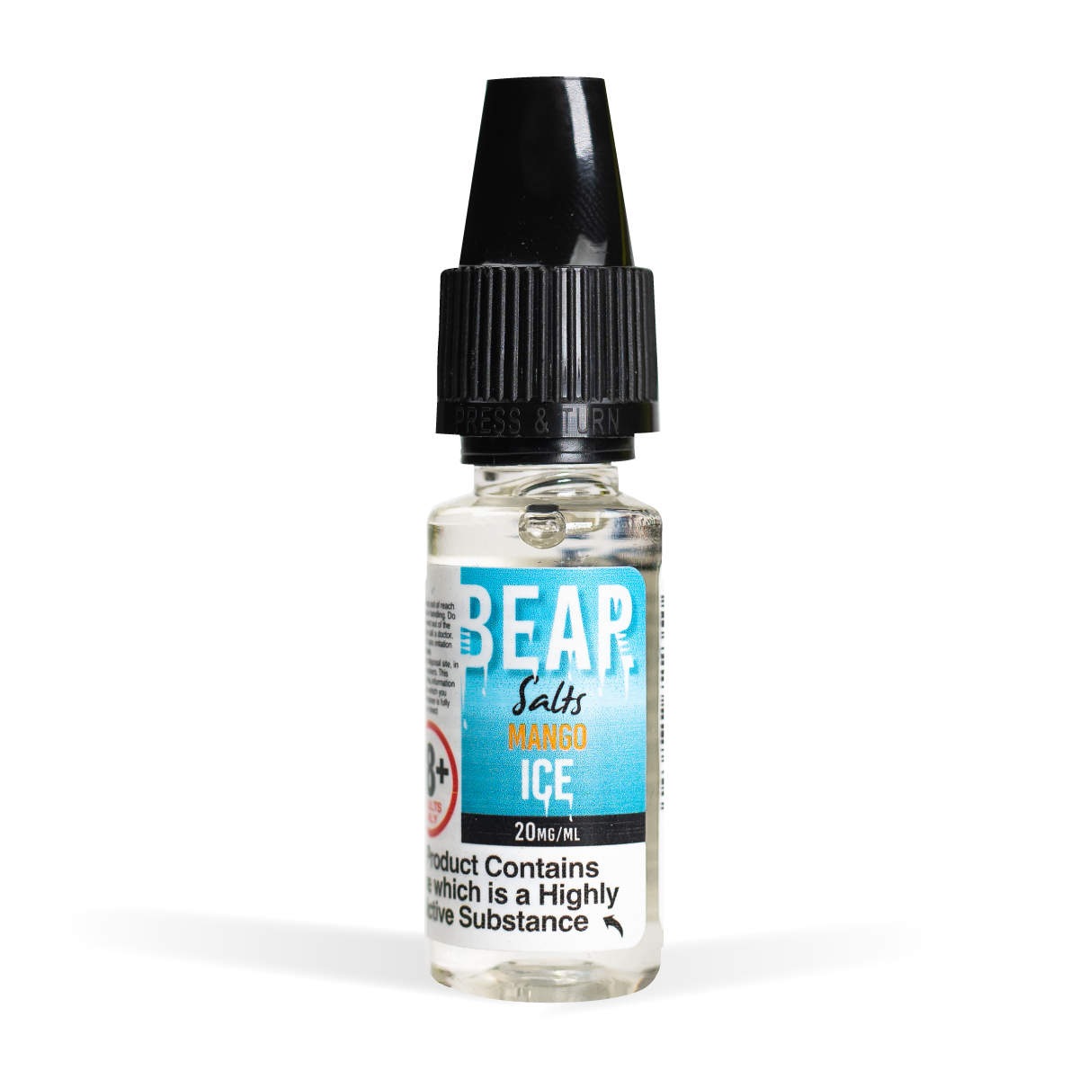 Bear Polar Nic Salts Range 20mg Mango Ice White Background Studio Shot