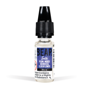 Bear Grizzly Nic Salts Range 20mg Plum Mixed Berries Elderflower White Background Studio Shot