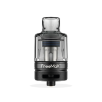 FreeMax Marvos Vape Tank DTL in Black with Mesh Coil White Background Studio Shot