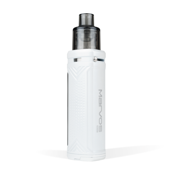 FreeMax Marvos Vape Mod Kit in White - Side Shot on White Background Studio Shot