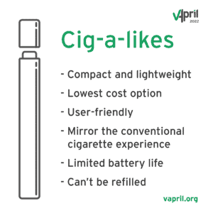 vapril 2022 disposable vapes and cig-a-likes details