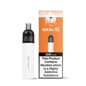 Bear Bull Energy Drink BEAR + Aspire R1 3500 Puff Disposable Vape Studio Image
