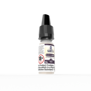studio shot of Daintys 10ml vape juice - blackcurrant e-liquid freebase