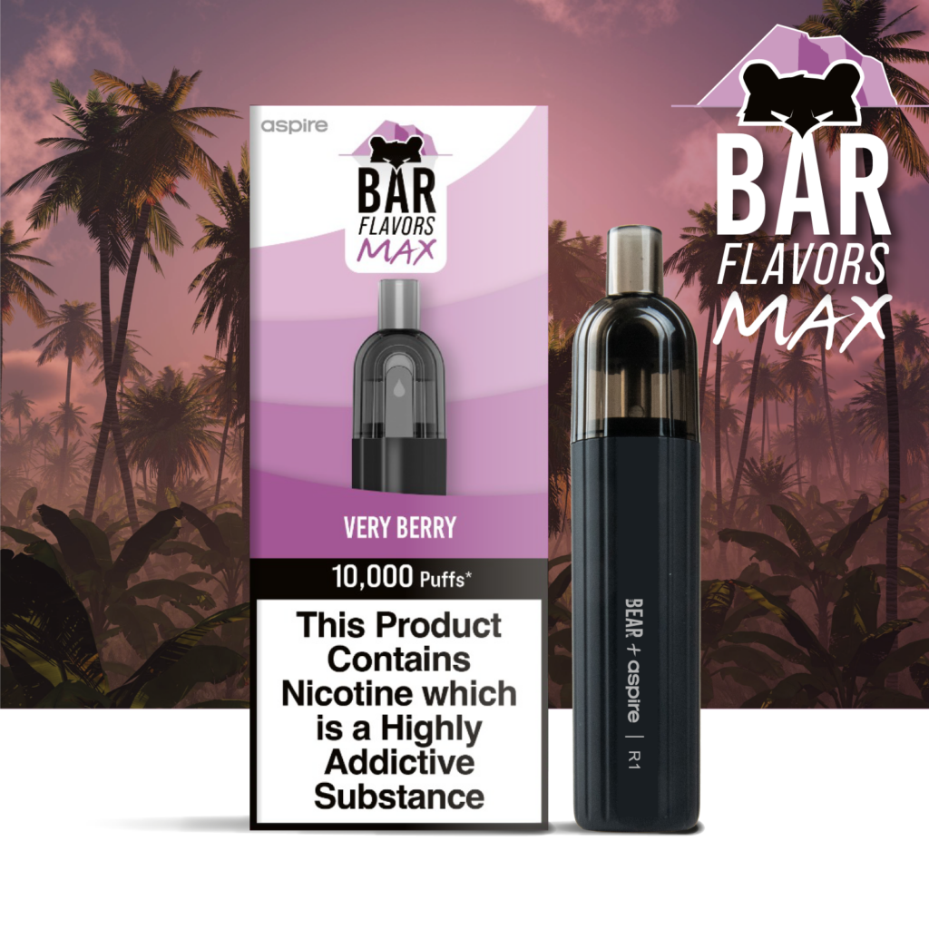 BEAR Bar Max 10000 Puff Disposable Vape with jungle background, device and box