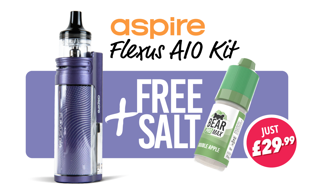 aspire flexus aio kit and a free nic salt for just 29.99