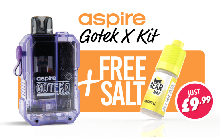 aspire gotek x kit and a free nic salt for just 9.99