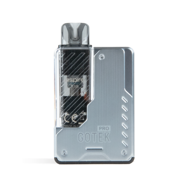 aspire gotek pro vape pod kit in stainless steel side shot