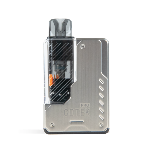 aspire gotek pro vape pod kit in silver side shot