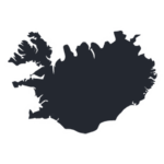 Iceland greyscale map black transparent background