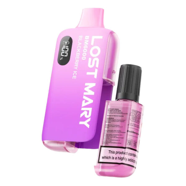 Bulk Buy Lost Mary BM6000 Vapes at UK Wholesale Prices Blackberry Ice Flavour