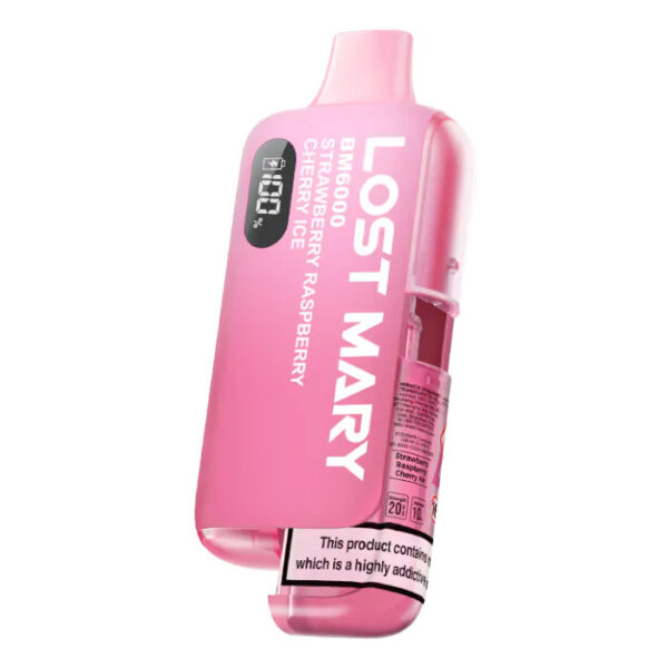 Bulk Buy Lost Mary BM6000 Vapes at UK Wholesale Strawberry Raspberry Cherry Ice Flavour