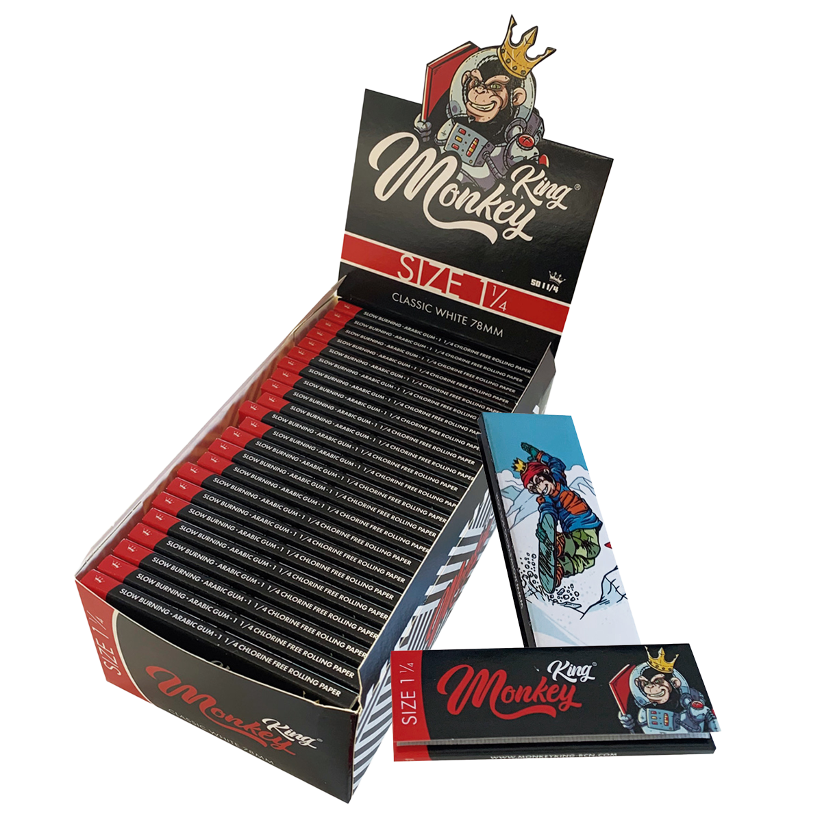 Monkey King White Medium 1 1/4 Rolling Papers for Smoking Small Skins