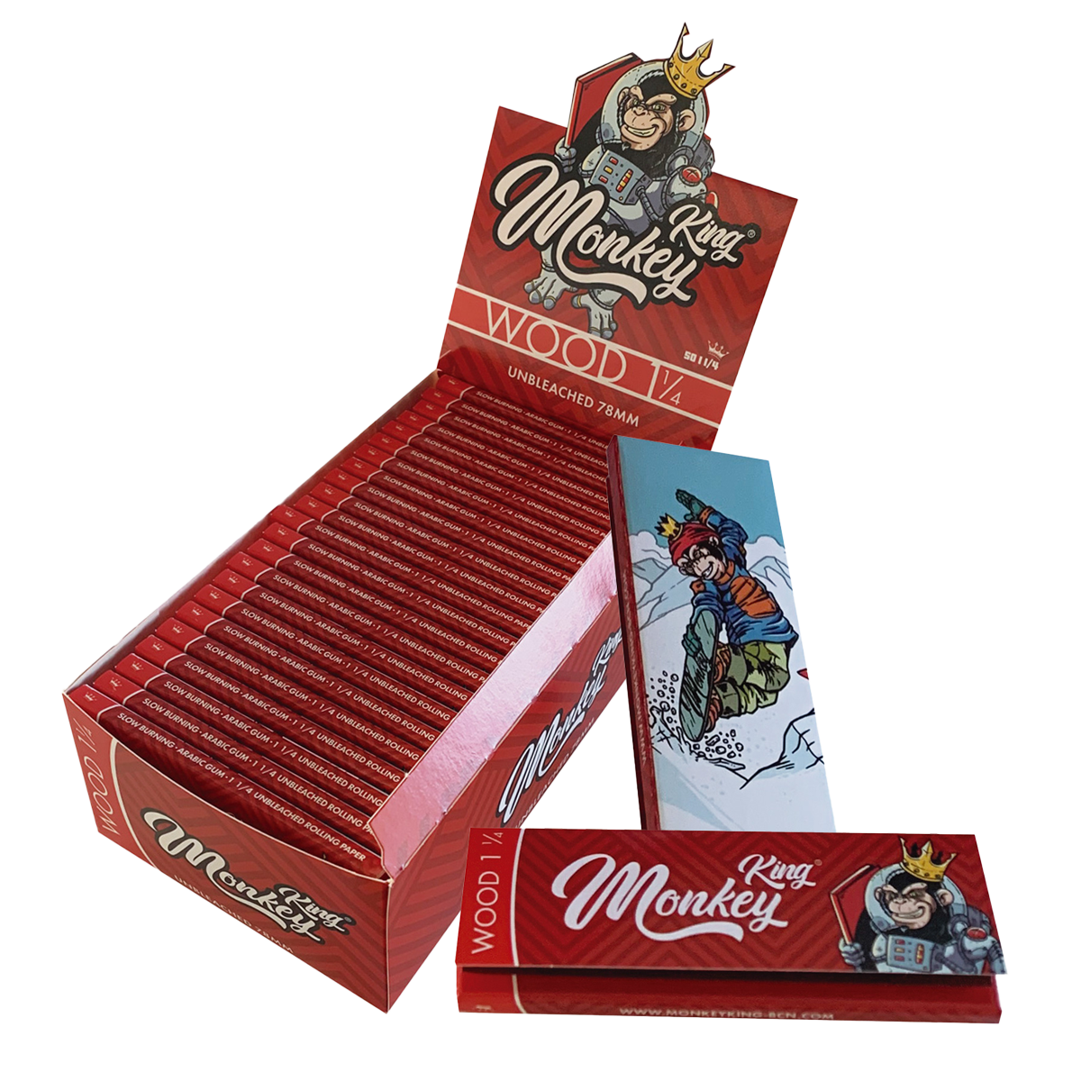 Monkey King Unbleached Medium 1 1/4 Rolling Papers for Smoking Small Skins