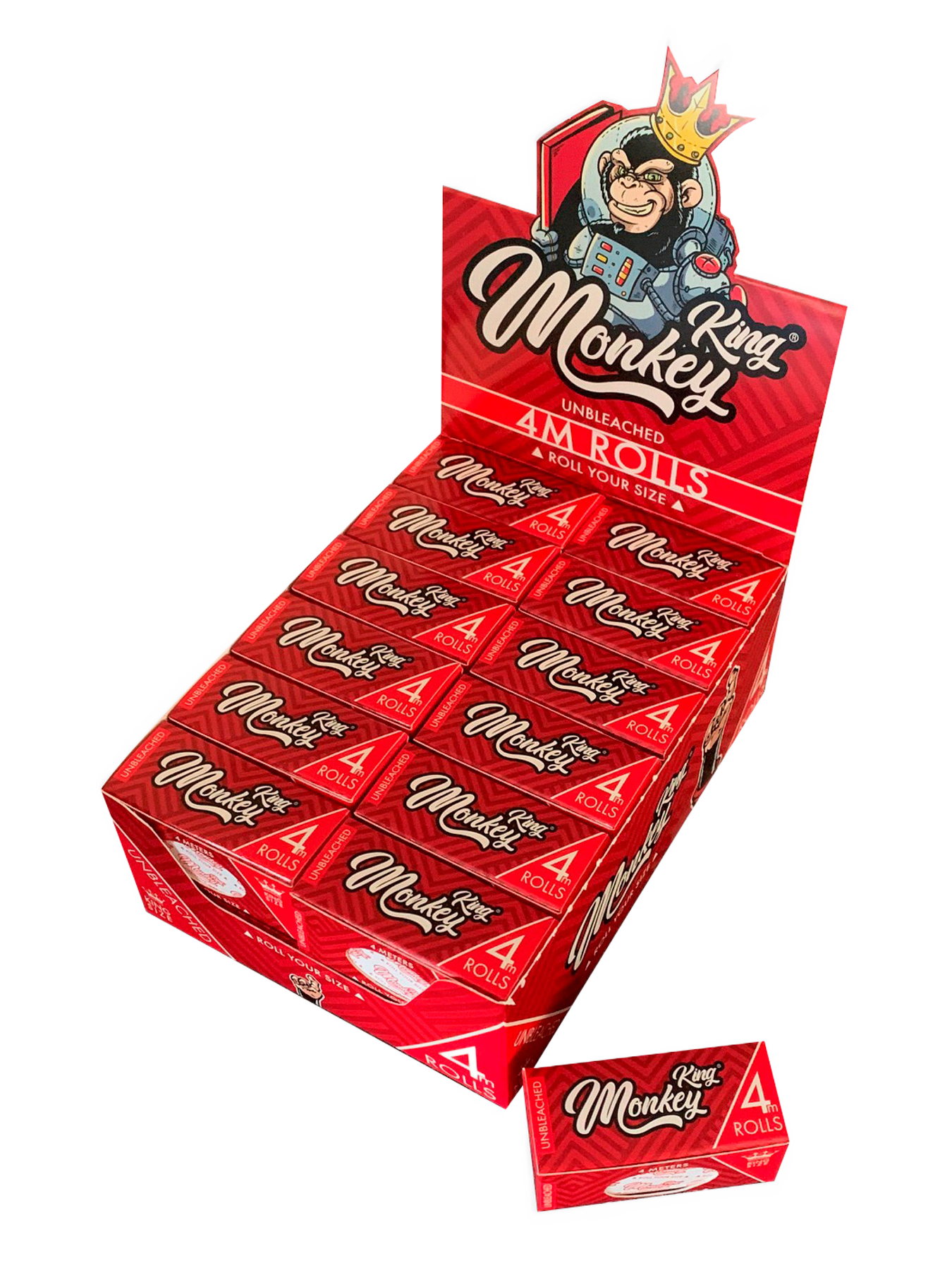 Monkey King Unbleached 4m Smoking Paper Rolls