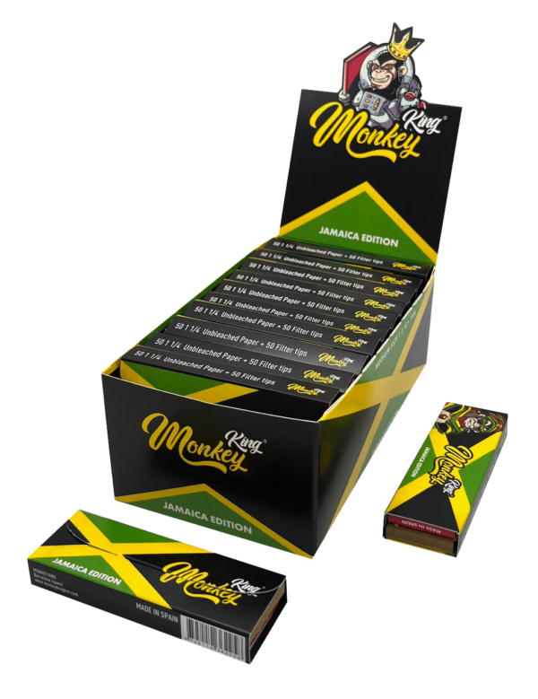 Monkey King Jamaica Unbleached Papers + Tips Medium 1 1/4 msw114