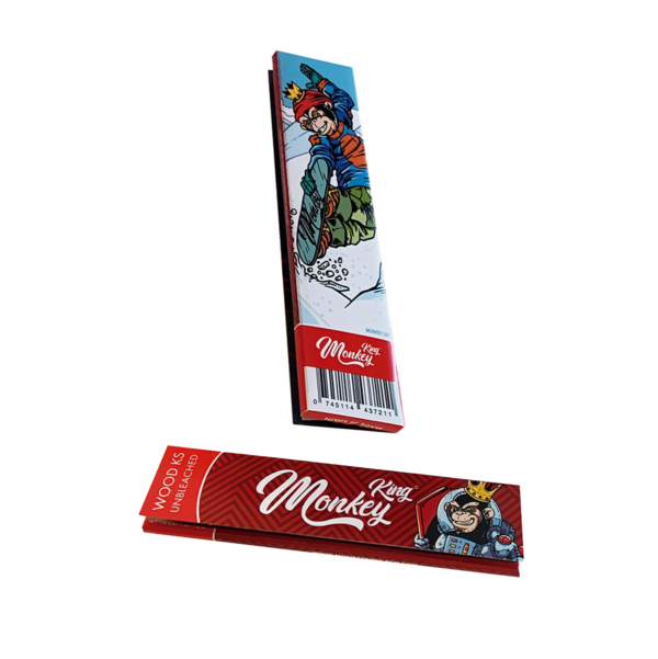Single UK Monkey King Rolling Papers for Smoking - King Size Slim Wood Unbleac hed Single