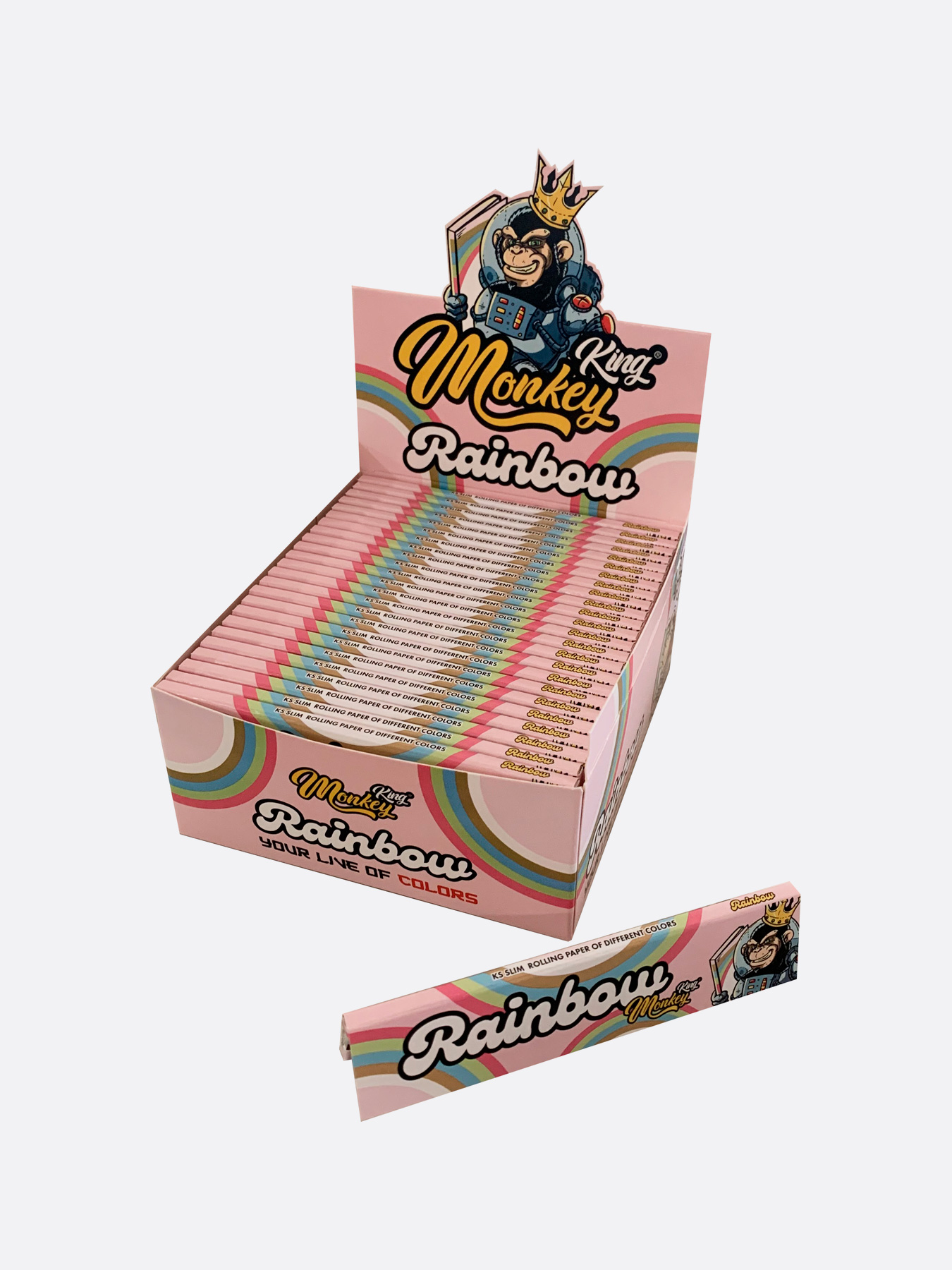 Monkey King Rolling Papers King Size Rainbow