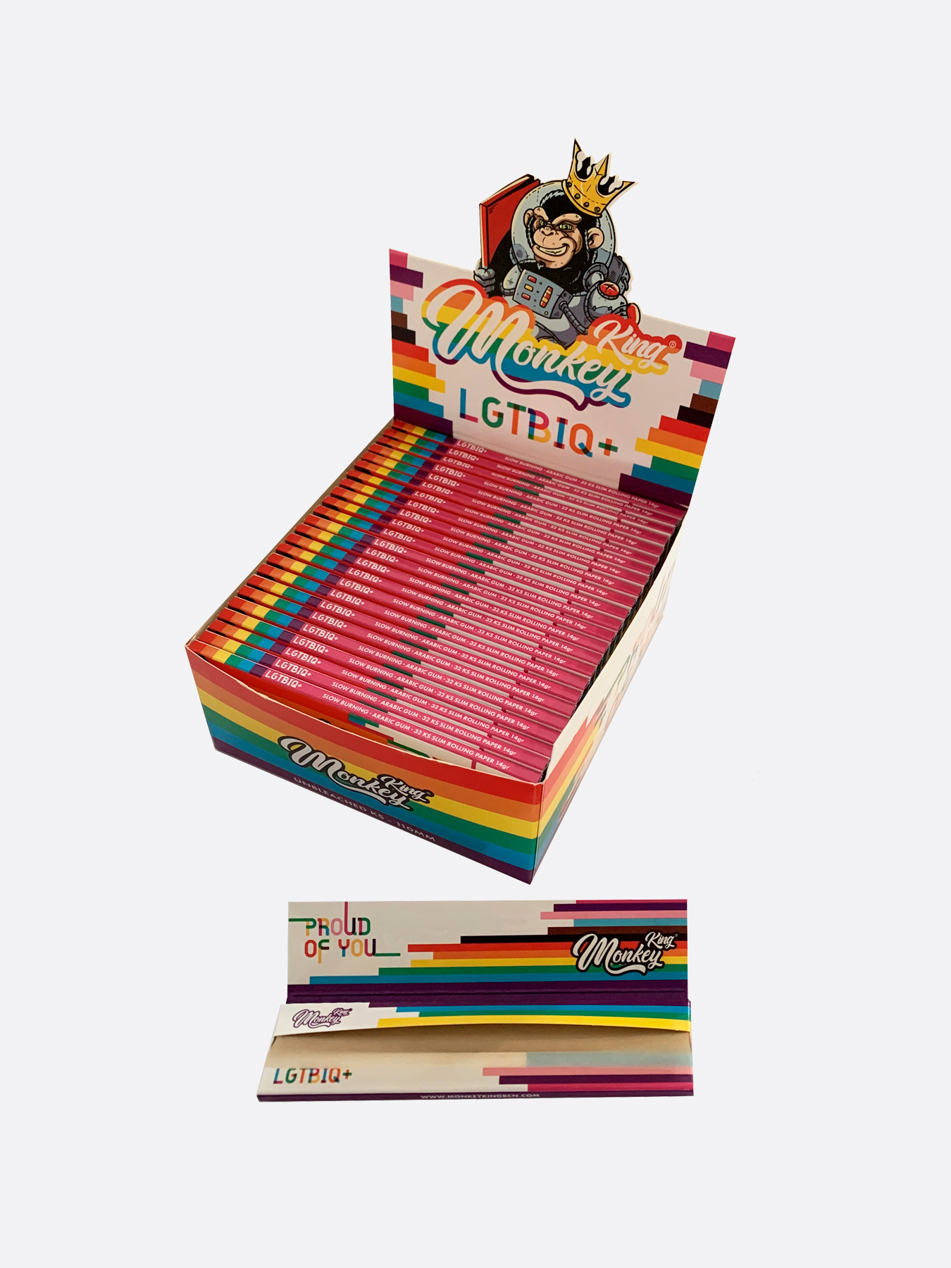 Monkey King Rolling Papers King Size Unbleached LGBT