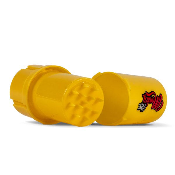 Monkey King Plastic Yellow Stash Pot Grinder Taken Apart