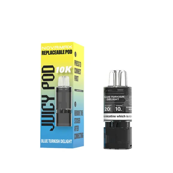 juicy pod novamax 10k replacement prefilled pod cartridges blue razz gb