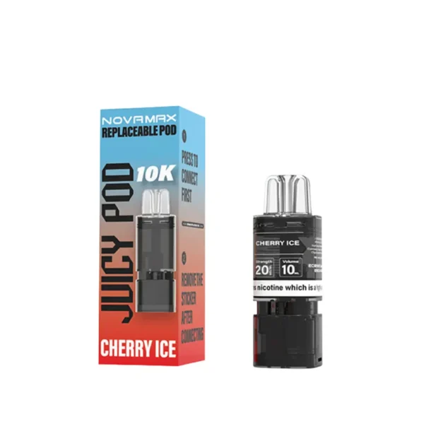 juicy pod novamax 10k replacement prefilled pod cartridges cherry ice