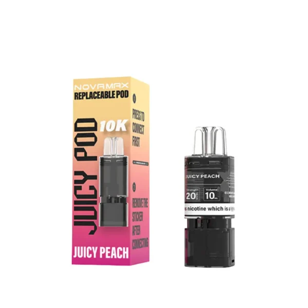 juicy pod novamax 10k replacement prefilled pod cartridges juicy peach