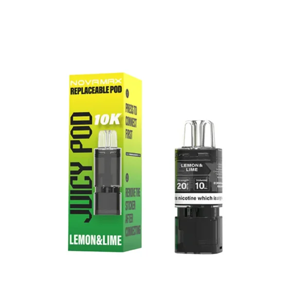 juicy pod novamax 10k replacement prefilled pod cartridges lemon lime