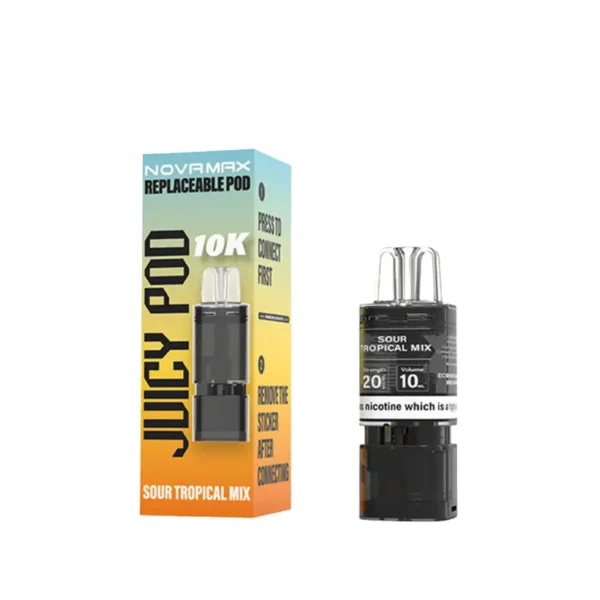 juicy pod novamax 10k replacement prefilled pod cartridges sour tropical