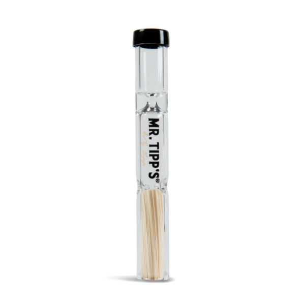 Mr Tipps Glass Tatser Chillum Pipes with Glass Filter with Corn Husk Stood