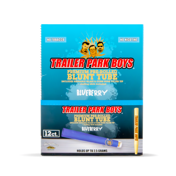 Mr Tipps Trailer Park Boys Pre Rolled Hemp Blunt Tubes Blueberry in Display Case