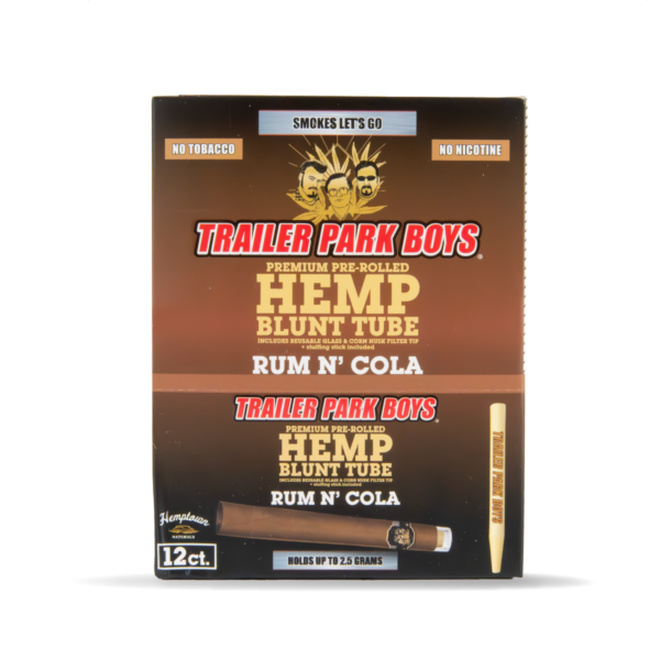 Mr Tipps Trailer Park Boys Pre Rolled Hemp Blunt Tubes Rum N Cola in Display Case