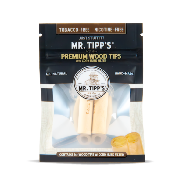 Mr Tipps Wood & Corn Husk Filter Tips Twin Pack in Pouch