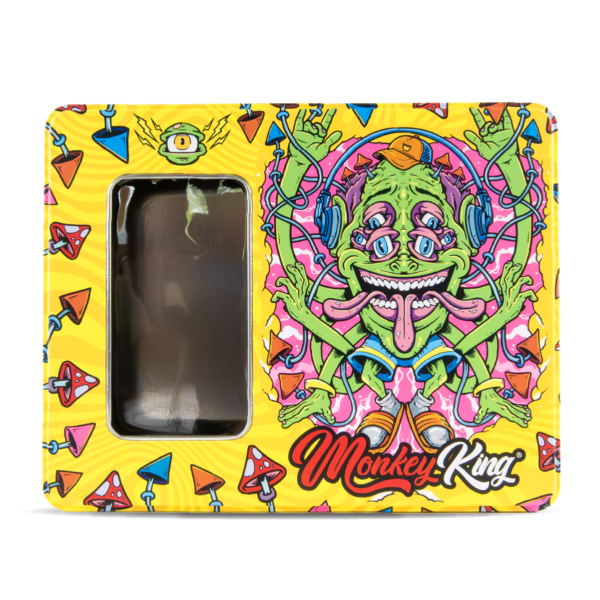 Hypnotic Monkey King Large Metal Smoking Storage Box with Window for Rolling Paraphernalia