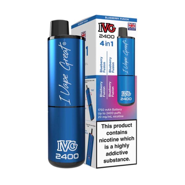 Blueberry Edition Flavour IVG 2400 Vape Pod Kit UK Compliant - Bulk 5 Pack