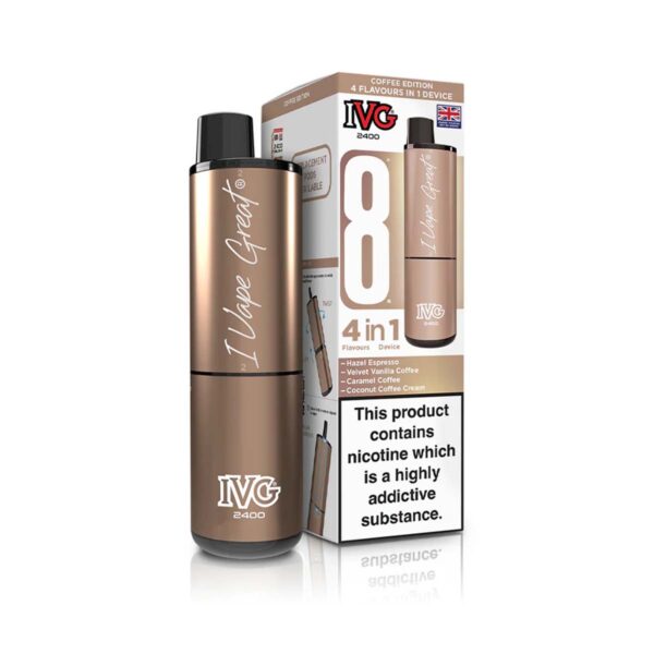 Coffee Edition Flavour IVG 2400 Vape Pod Kit UK Compliant - Bulk 5 Pack